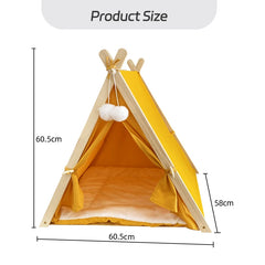 Portable Pet Tent for Dogs and Cats, Large Space with Door Curtains, Semi-enclosed, Detachable and Washable Pet Tent