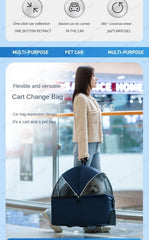 Portable Outdoor Pet Stroller Foldable and Separable Travel Pet Stroller Large Basket Pet Bag Cat and Dog Supplies