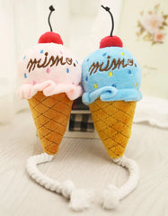 Pet Toys Fruit Animals Ice Cream Sound Toy Cartoon Dog Toys Stuffed Squeaking Pet Cute Plush Puzzle for Dog Cat Chew Squeaky Toy