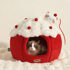 HOOPET Warm Cat House for Winter, Enclosed Kitty Tent with Large Space, Four-Season Safe & Cozy Sleeper, Eco-Friendly Pet Bed