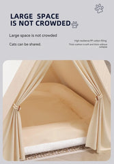 Pet Tent House Foldable and Removable Portable Comfortable and Breathable Cat House Stable Dog House with Thick Pad Pet Supplies