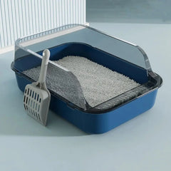 Open Type Cat Litter Box Semi Enclosed Splash Proof and Easy Clean Cat Toilet Cleaning Cat Litter Box with Cat Litter Shovel