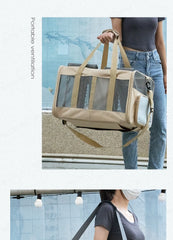 Pets Carrier Bag Lightweight and Breathable Pet Shoulder Bag Large Capacity Cat Bag Multi Pet Suitcase Foldable Cat Backpack